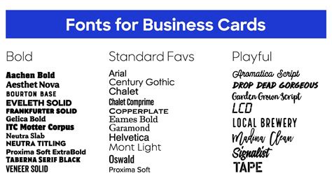 free printable business card fonts.